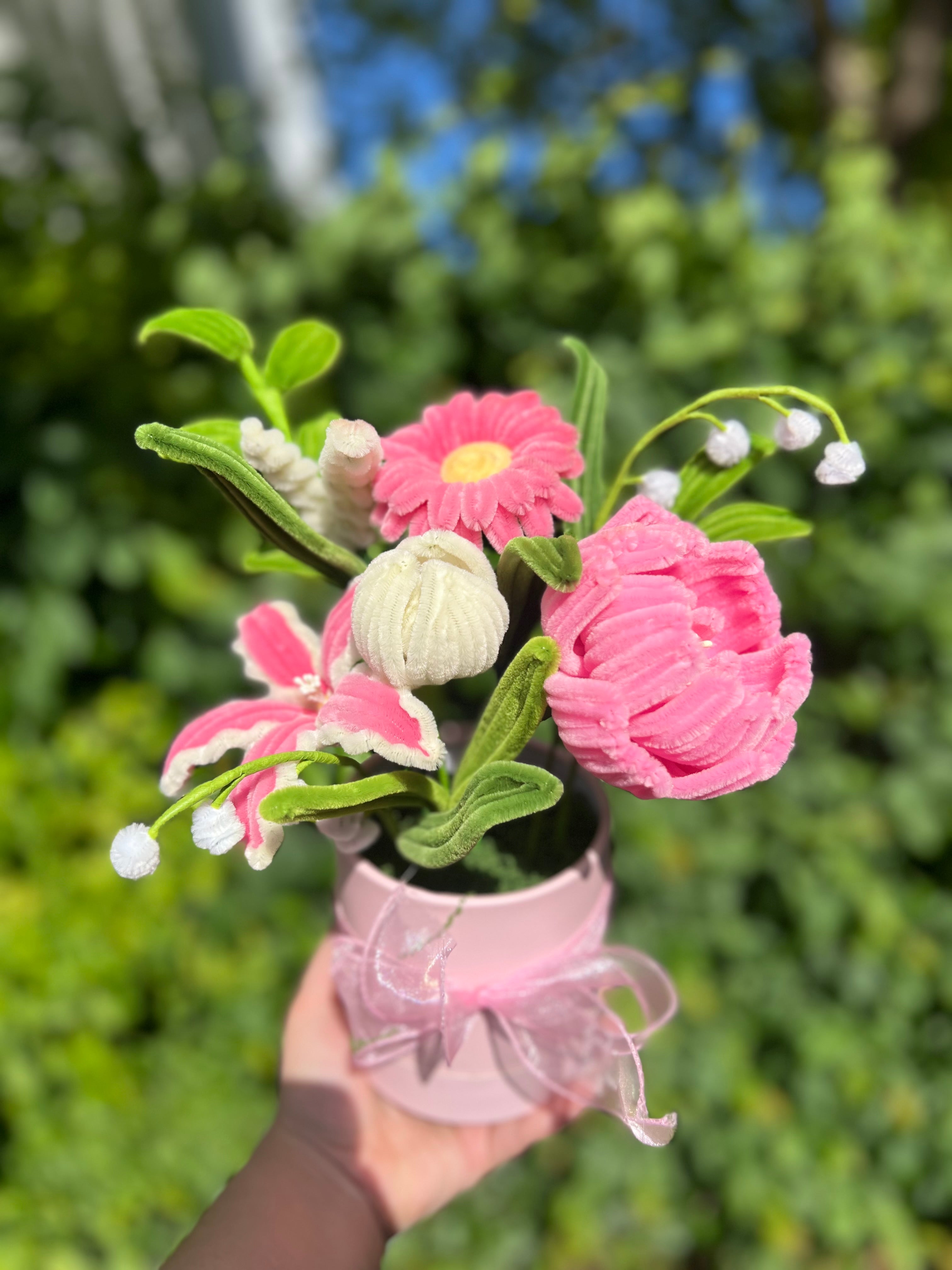 Composition en pot - Rose 🩷