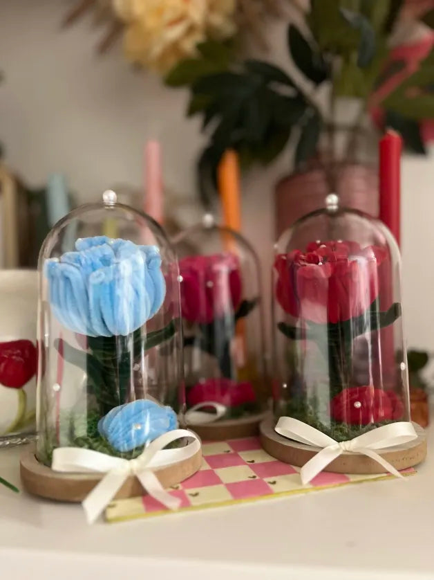 Rose éternelle sous cloche ✨ - plastique 🌹